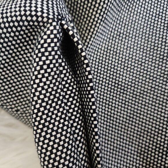 Talbots Tweed Crop Blazer Jacket Women Size 6 Collar Pleated Black Black Cotton - Picture 13 of 14